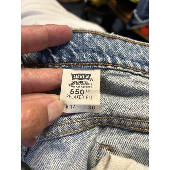 Vintage 1997 Levis 550 Relaxed Fit Orange Tab Made In USA Jeans Mens 34 X 30 - Picture 4 of 9